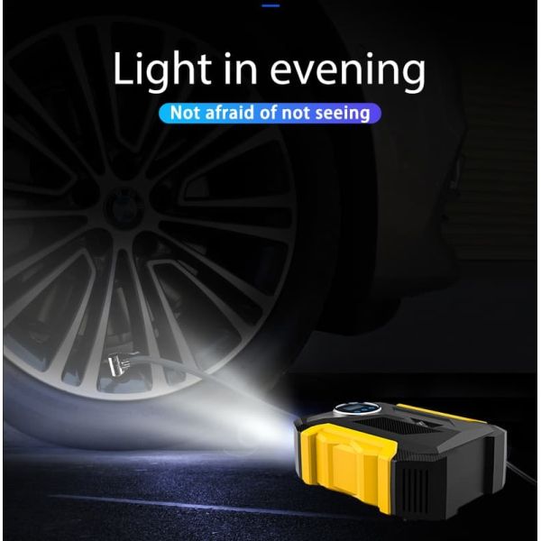Digital Car Tire Inflator With Preset Pressure LED Light Smart Car Tire Air Pump