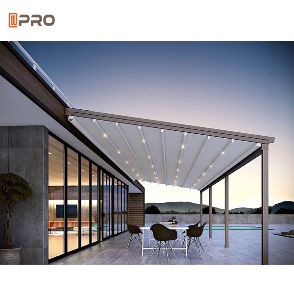 Restaurant PVC Folding Roof Pergola With Retractable Canopy