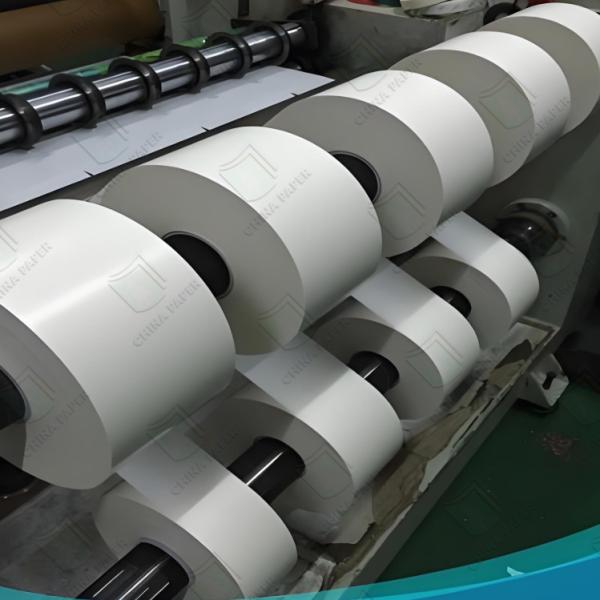 Customized Self-Adhesive Label And Sticker Material Semi Gloss White Blue Glassine Release Paper