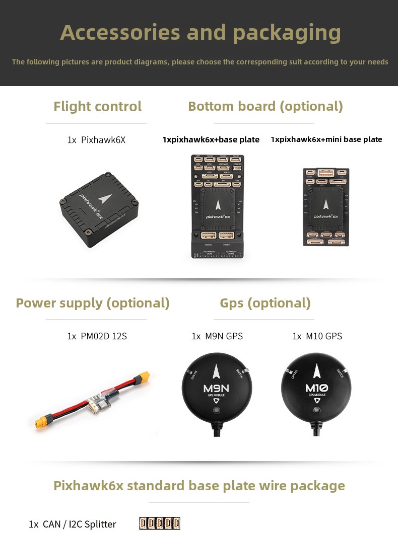 Pixhawk 6X (ICM-45686) V2B Mini Drone Flight Controller GPS Plastic and Metal Material Drones Accessories