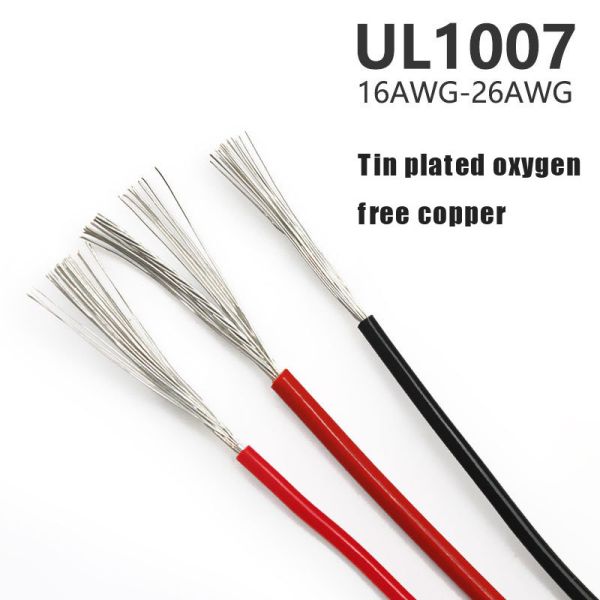 UL1007 Cable Solid Copper Conductor PVC Insulation Hook Up Wire for Electrical Equipment with Wide Temperature Range