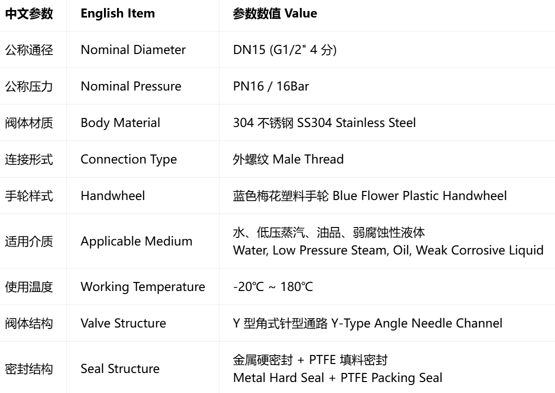 Factory Supply SS304 Threaded Liquid Level Gauge Cock Valve Y Type Manual Valve for Boiler Water Tank