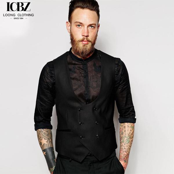 Colete de fato preto e magro para homens em cores personalizadas perfeito para estilo formal de negócios