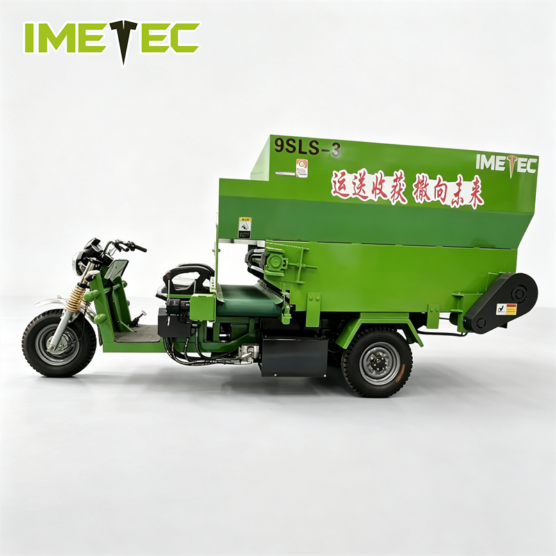 3 Wheel Electric Livestock Horizontal Tmr Mixer Feed Silage Spreader Cart
