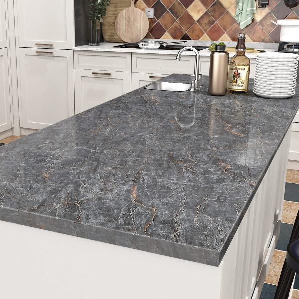 Matt Grey Kitchen Worktop Vinyl Self Adhesive Film For Countertops Cabinets