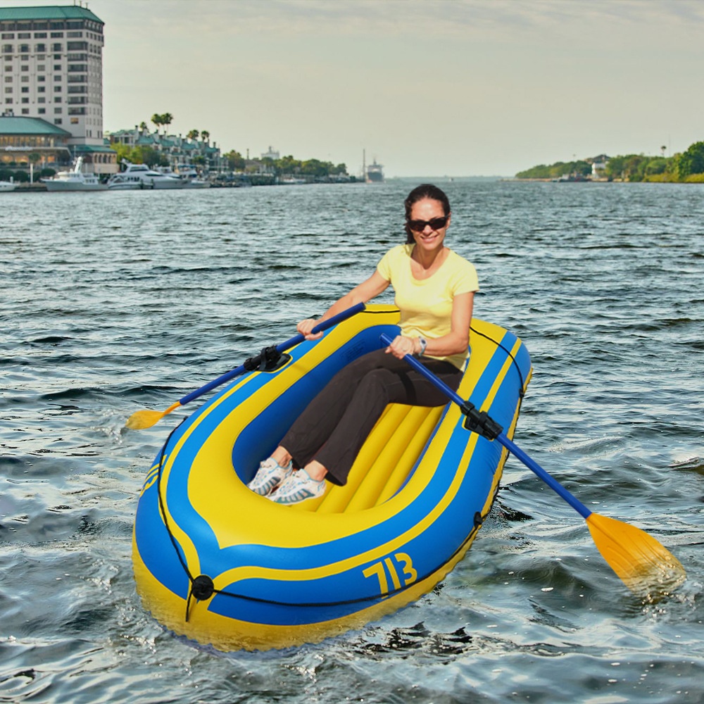 Outdoor Eco-friendly PVC Inflatable Kayak Boat for Two People Fishing Lake Touring & Rafting