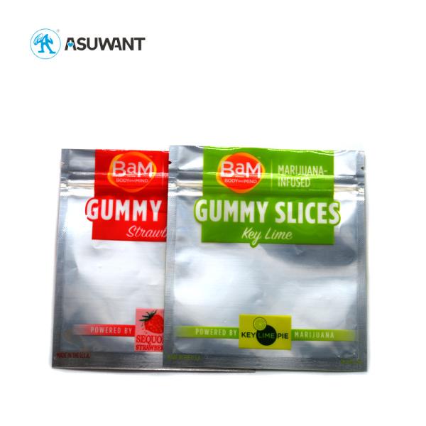 Edible Food Packaging Bags Heat Seal Small Zipper Sachet For Gummies Bear Skittle Candys