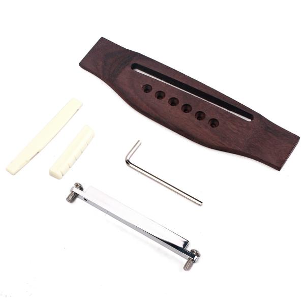 6 Strings Acoustic Guitar Bridge Saddle Shims 72MMM Cradle Insert With Wrench