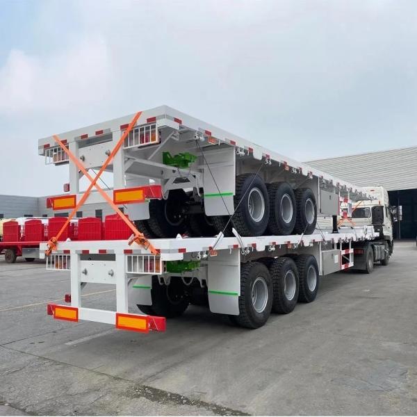 3 Axle Flatbed Trailer for 20 Feet 40 Feet Container Semi Trailer and Customization