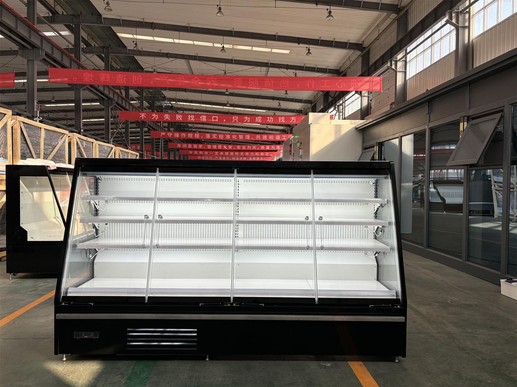 SEMI250MGD  Supermarket Showcase Commercial Semi-Vertical Refrigerator Fruit Vegetable Display Chiller Cabinet