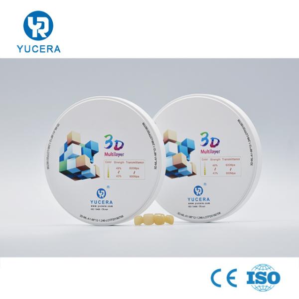 Pre Shaded 3D Plus Multilayer Zirconia Block 57% Super Translucency