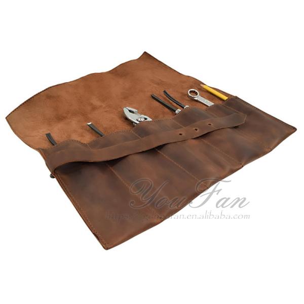 Full Grain Leather Custom Knife Bags Lightweight For Outdoor Camping / Picnic