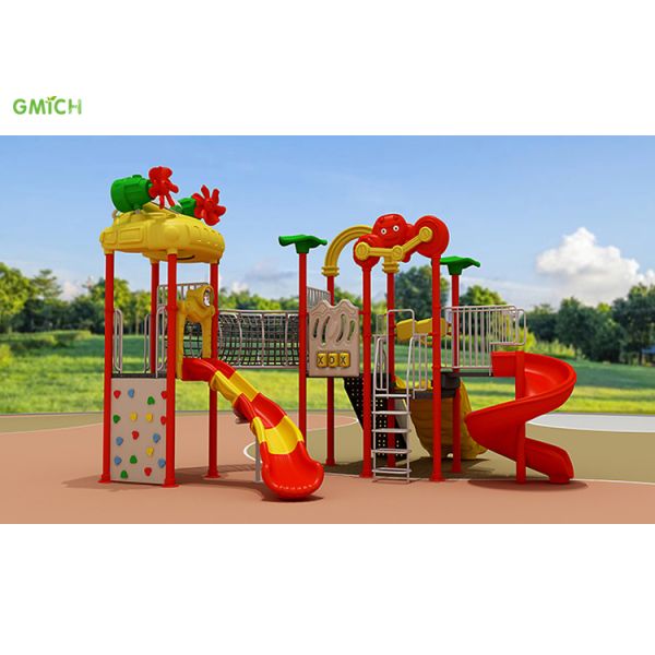 Children Outdoor Playground Slide Set Commercial Plastic Slide Environment Friendly