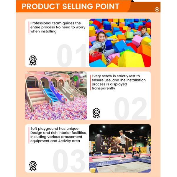 Soft Playground Park 434㎡ – Customizable Orange-Yellow Indoor Play Area