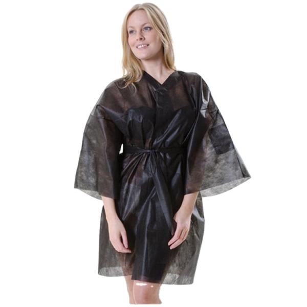 Blue Nonwoven Disposable Spa Wear Massage Ladies Kimono Robe