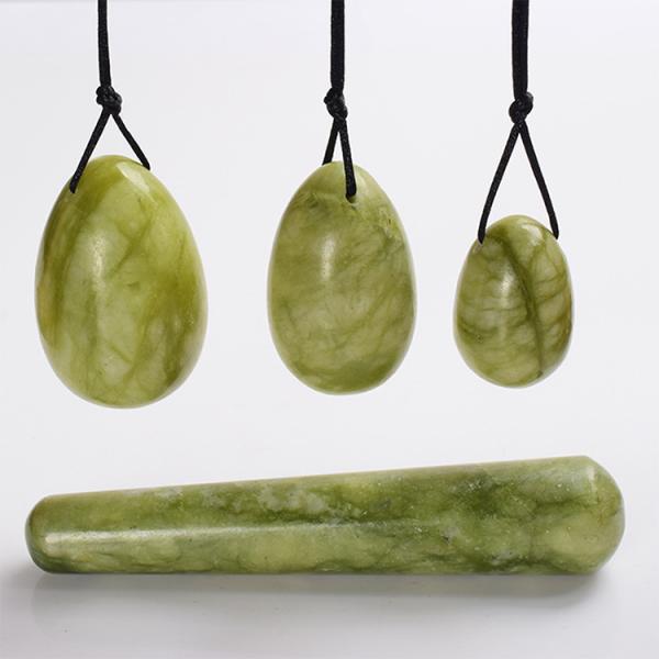 Natural Quartz Crystal Nephrite Jade Yoni Egg Set for Women Class I Vaginal Massage 4Pcs