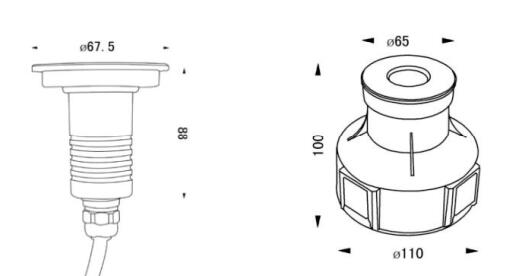 1W 3W  LED Underground Light With Die Casting Aluminum Housing 0.75Kg Weight