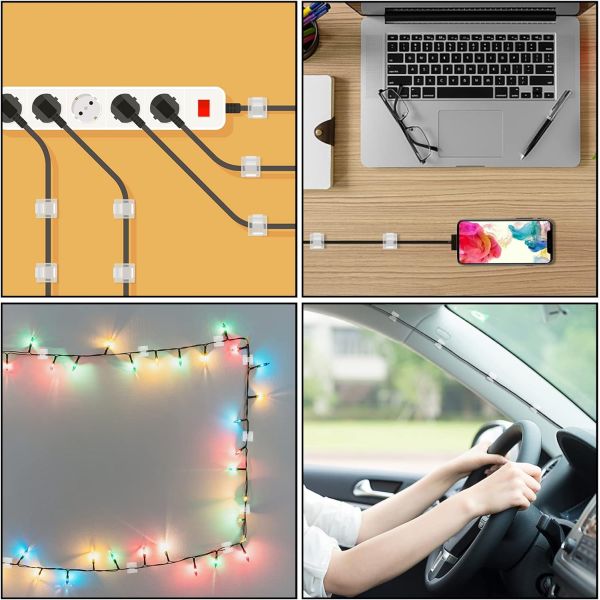 Colorful Adhesive Wire Clips 3M Aesthetic Child Proofing Adjustable