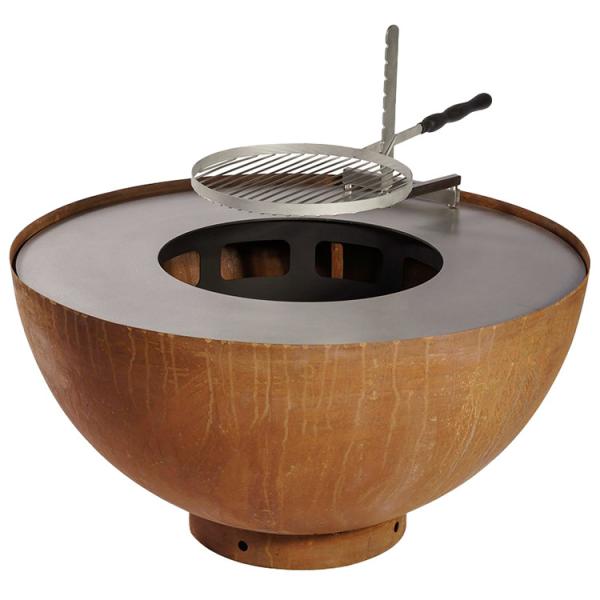 Corten Steel Garden Antique Fire Pit Rust BBQ Pit 31.5