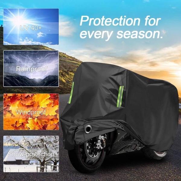 Motorcycle Cover All Season,Universal Weather Durable Quality Waterproof Sun Outdoor Protection Scooter Shelter Tear