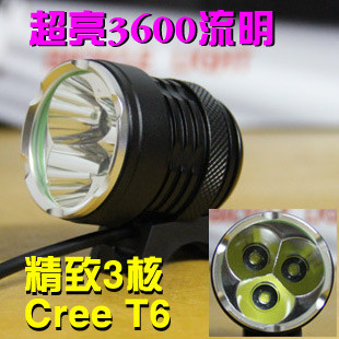 High effciency XM-L T6 30W 3600 Lumen Bike Light  , cree Led bicycle headlight