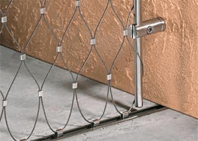 Inox 316 Rope Mesh Fencing Flexible / Stainless Steel Ferrule Metal Rope Fence Mesh Screen