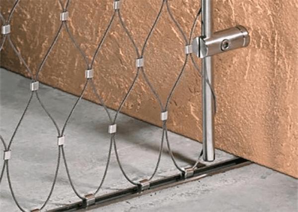 Inox 316 Rope Mesh Fencing Flexible / Stainless Steel Ferrule Metal Rope Fence Mesh Screen
