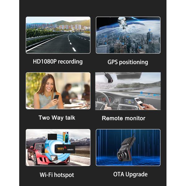 Мини Smart Full HD 1080p 4G Автомобильная видеокамера DVR с сим-картой