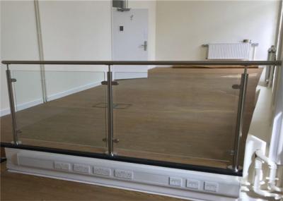 Balcony Stainless Steel Glass Balustrade , Stainless Steel Railing With Glass Designs