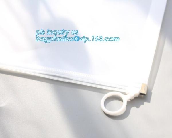 PVC slider k bag for stationery, file,school kids, stationery packaging zipper bag with slider, PVC plastic Hanger