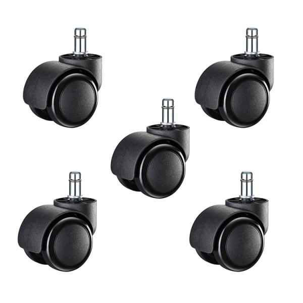  M10 Grip Ring Stem Black Furniture Wheels Solid Nylon Chair Casters