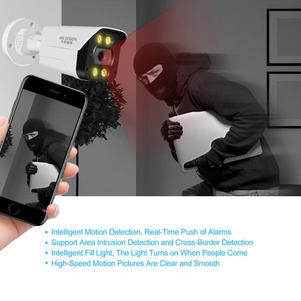 Indoor Waterproof H.265 Video Bullet Camera NVR Data Storage Options and Built-in Mic