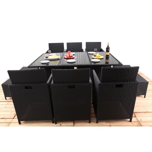 Promotion Rattan Furniture 11PCS Indoor / Outdoor Rattan Dining Sets Set With Cushion