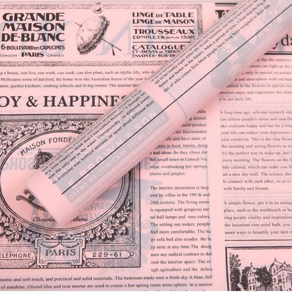 Papel de embalaje de la flor de la prenda impermeable del periódico del vintage para el florista del ramo