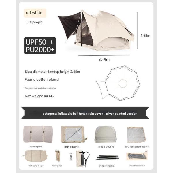 Tienda de pelota inflable de cielo estrellado al aire libre TPU para ver cola de automóvil Tejido de algodón redondo Campamento Tienda de campamento