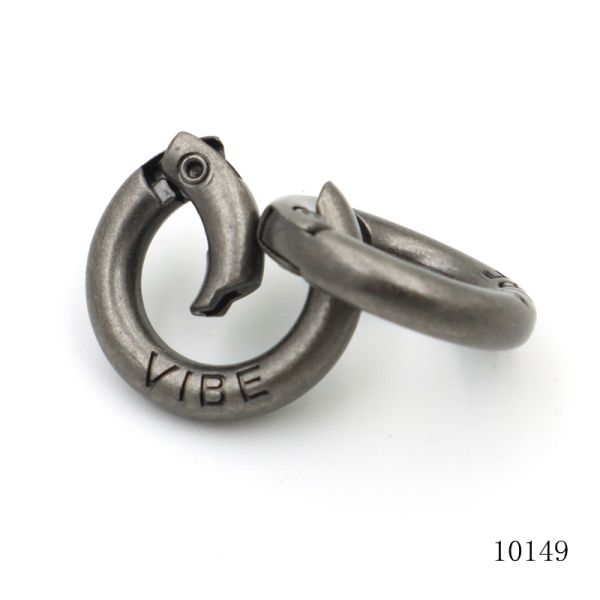 Gunmetal Spring O Ring Zinc Alloy Round Carabiner Ring For Handbag Keychain Decorative