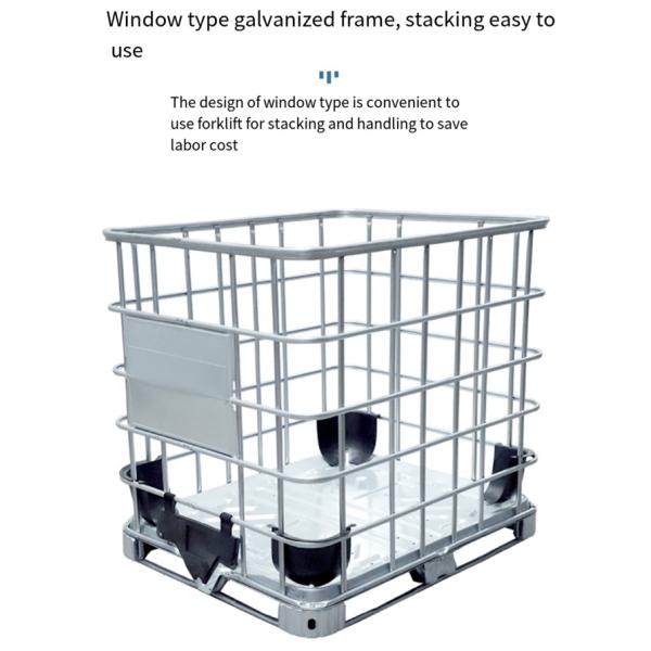 Medium liquid easy to handle bulk container 1000 L IBC chemical storage tank Blue plastic water storage tank