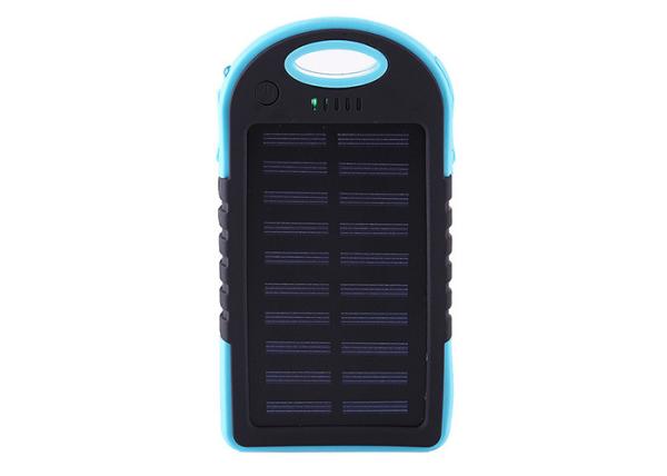 Blue Waterproof Solar Charger For Android Phone 4000mAh With 5pcs Led Light