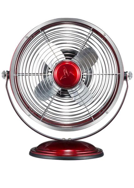 9 Retro Metal Table Fan Merlot Colored Wind Machine 20 Watt 2 Speed