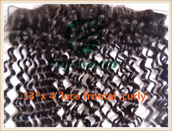 Malaysian virgin remy hair lace frontal 13''x4'' ,natural color curly 10''-24''