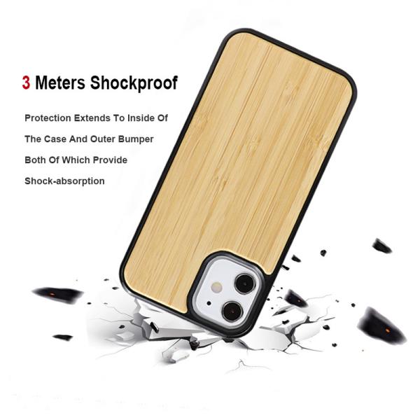 Minimalist Mobile Phone Cover Natural Bamboo Cell Phone Case Customized