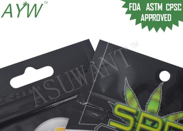FDA Food Grade Resealable Stand Up Pouches , Moisture Proof Black Stand Up Pouch 