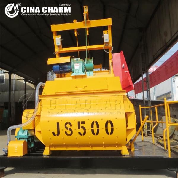 JS500 25m3/h Cement Mixer Machine Mini Double Shaft Concrete Mixer
