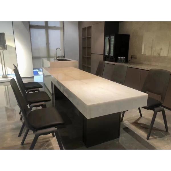 Backlit Royal White Onyx Marble Slab for Customizable Table Countertop and Wall Panel