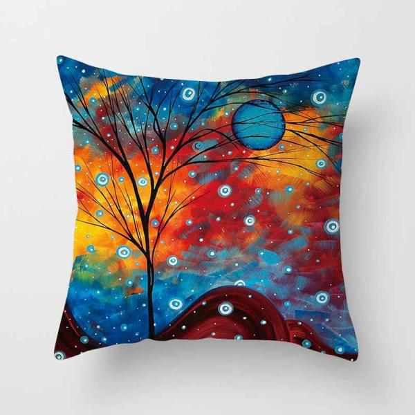 Throw Pillow Covers Hippy Elephant Tree of Life Cushion Cover Throw Floral Printed Pillow Case 18 X 18 Inch Pillowcase