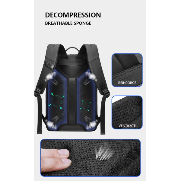 Fermeture à fermeture à glissière sac à dos d'affaires imperméable à l'eau