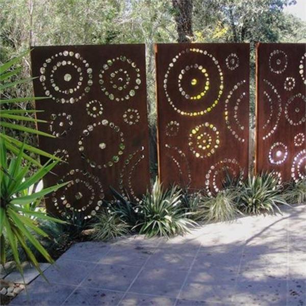 A espiral decorativa feita sob encomenda do protetor de Oxy modelou o painel de aço da tela do jardim de Corten