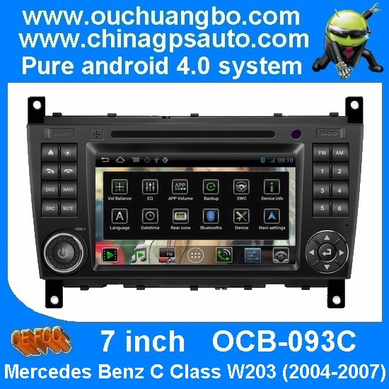 Ouchuangbo Car GPS Navi EQ DVD Player Android 4.0 Mercedes Benz C Class W203 2004-2007 Auto Radio S150 System OCB-093C