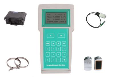 Medidor de fluxo ultrassônico Handheld da precisão alta, medidor de fluxo fluido ultrassônico