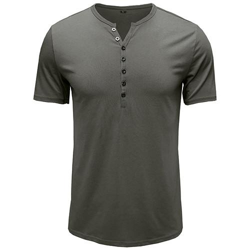 2021 Trend Fashionable Solid Short T-Shirt For Men V-Neck T-Shirt For Men
